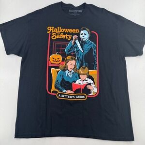 Michael Myers Halloween‎ Safety T-Shirt MENS A Sitter's Guide Black SIZE XL